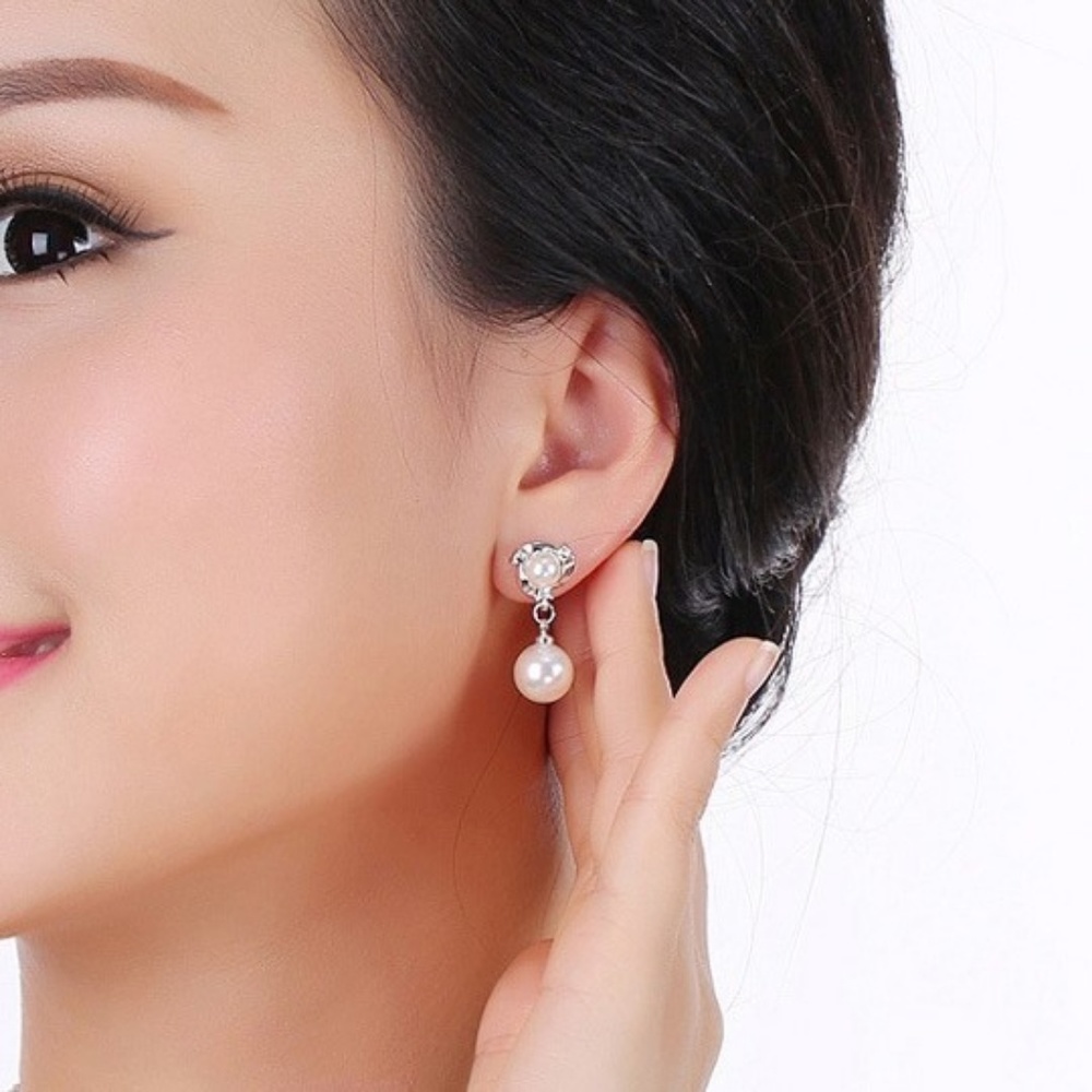 Pierced Pearl Earrings - Picture 2 of 5